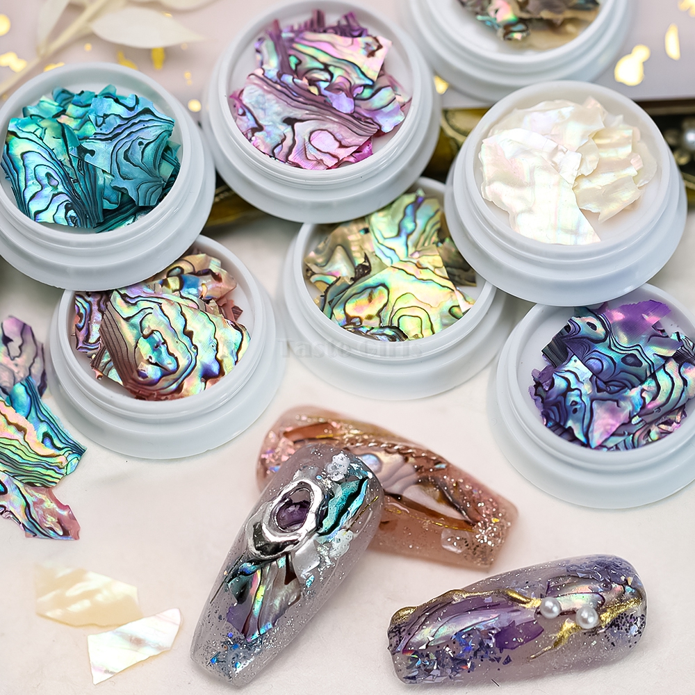 Best of 2Jar High Quality Colorful Irregular Natural Sea Shell Texture Thin Abalone Slice Pallitte Nail Art Sequins Manicure Decals Tip Reviews & Tips