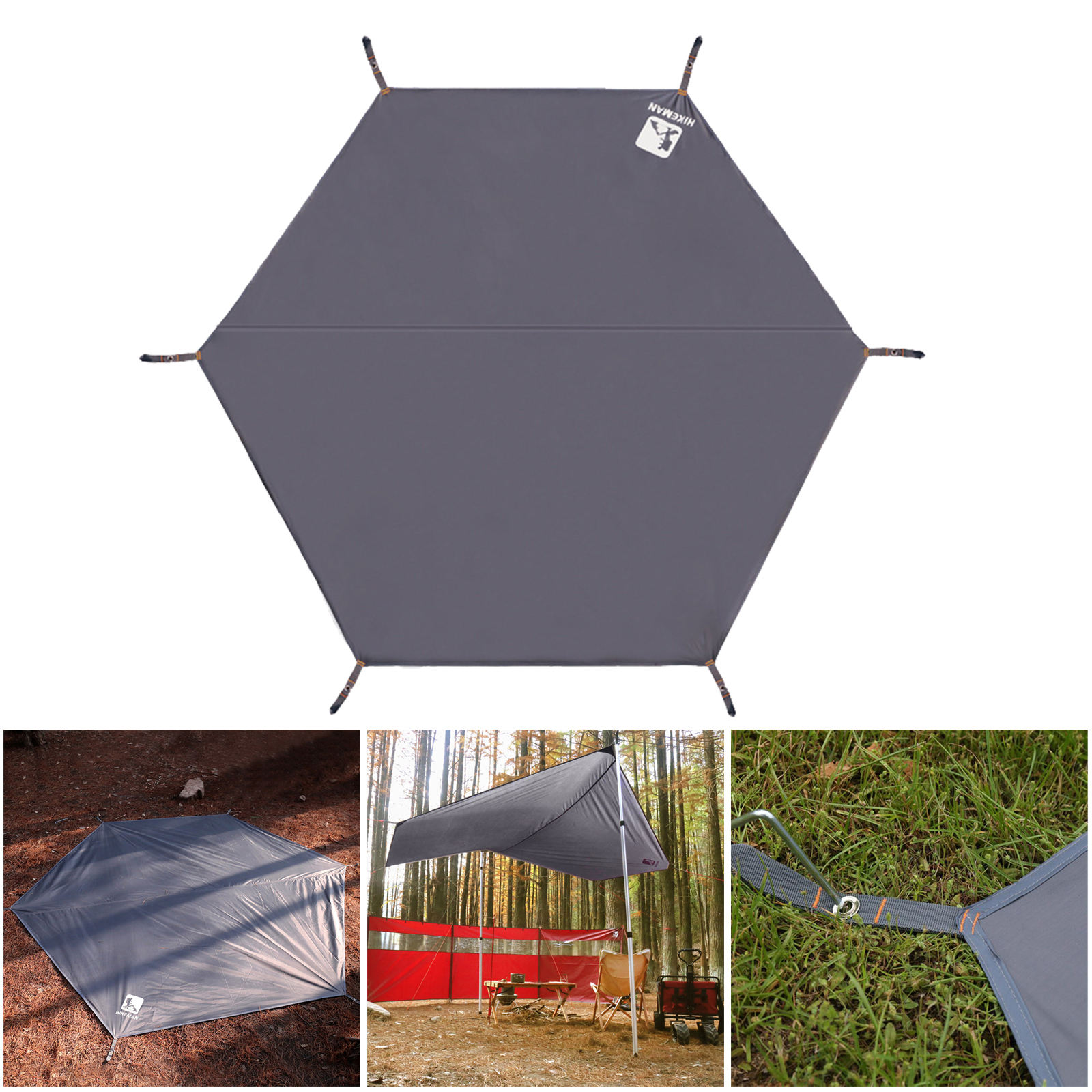 Lightweight Tent Footprint PU 2000mm Waterproof Camping Tent Tarp with Drawstring Carrying Bag for Ground Camping Hiking