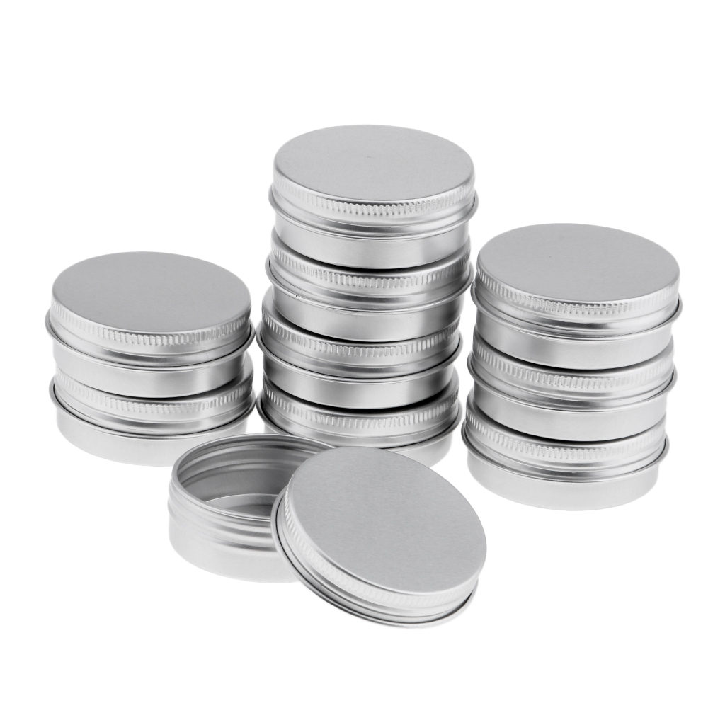 Aluminum Tin Jars, 1 Oz, 30 Ml Gram Jar, 10 Pieces, Cosmetic  Jars