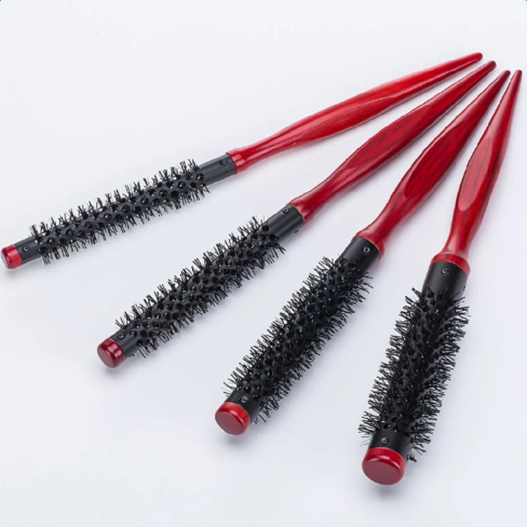 Small Mini Round Hair Brush Heat Resistant Nylon Bristles, Short Hair Blow Drying Styling Roll Hairbrush 10mm/12mm/15mm/25mm