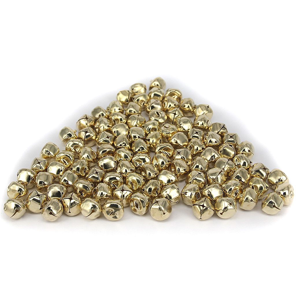 100 Pieces 15mm Gold Christmas Jingle Bells Pendant/Decoration/Craft/Jewellery DIY