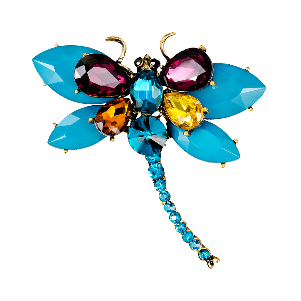 Women's Crystal Rhinestone Dragonfly Brooch Pin Wedding Party Jewelry Gift