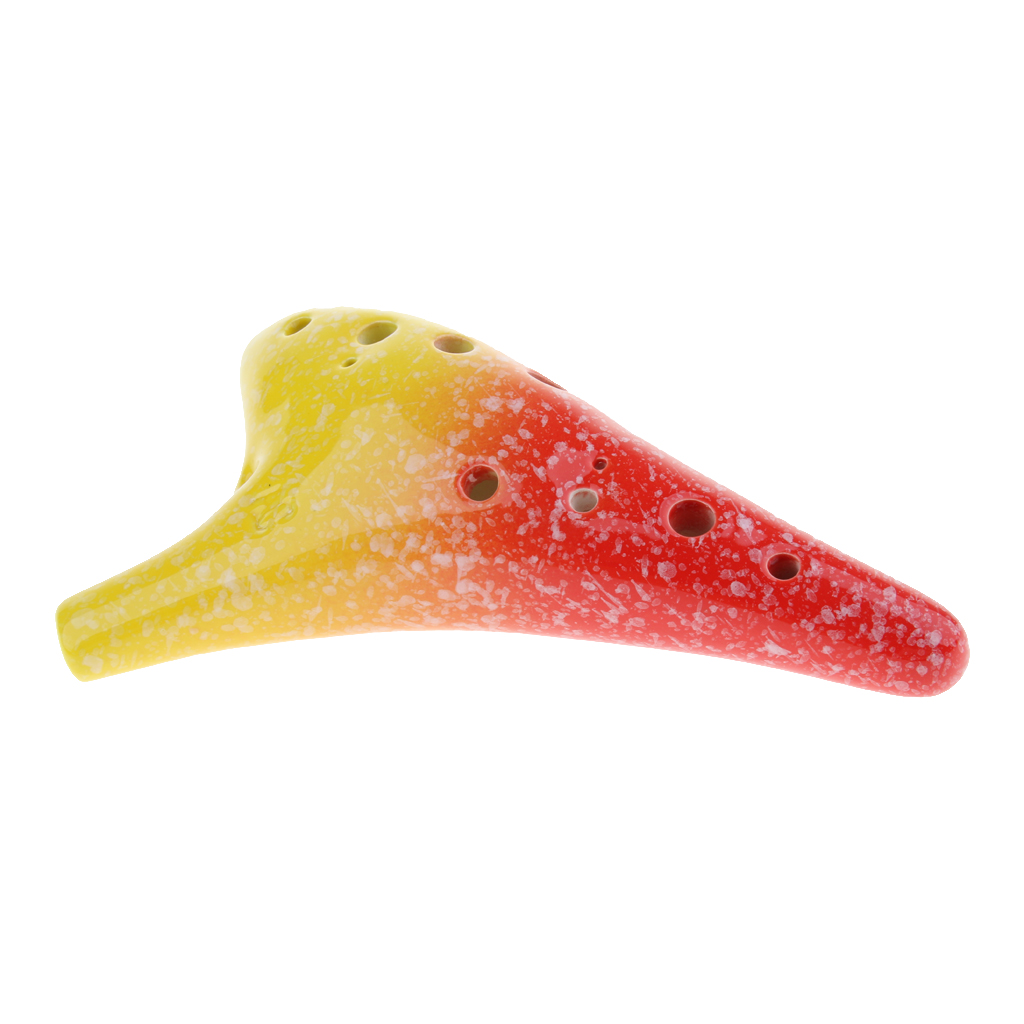 1 Set Colorful Ceramic Glaze 12 Holes   Alto C Ocarina Vessel Flute Xun
