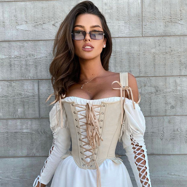 Corset Gothique Victorien Pour Femme - Bustier En Dentelle à Lacets - Style Steampunk, Médiéval - Pour Cosplay, Fête, Soirée à Thème
