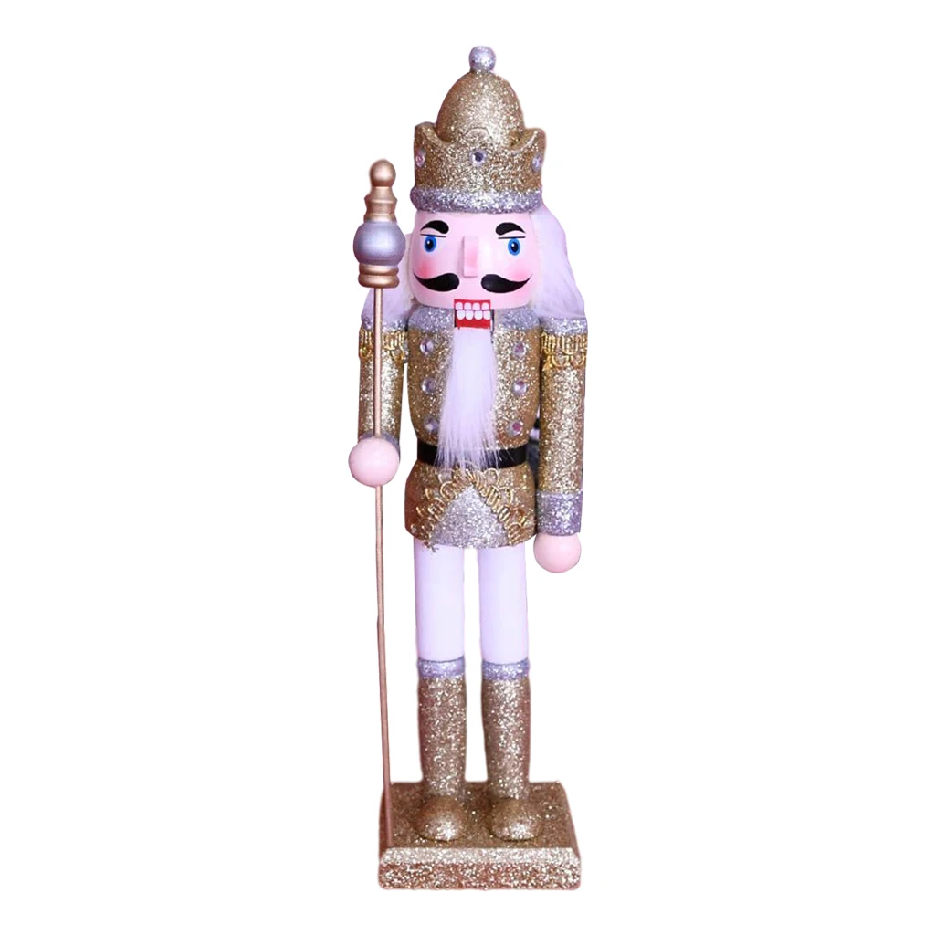 12 inch Wooden Nutcracker King Ornaments Christmas Decoration Figures Gift