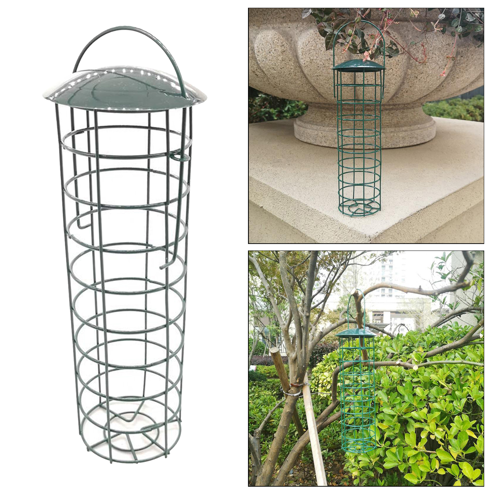 Durable Bird Feeder Pet Bird Hanging Suet Feed Tube Holder for Patio Backyard Decoration