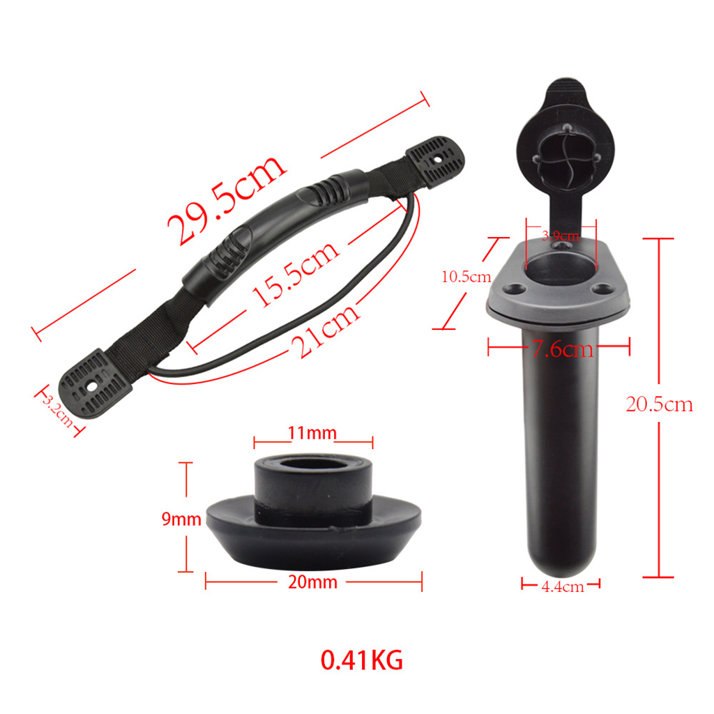 4pcs Kayak Boat Side Mount Carry Handles, Paddle Park Handle Webbing Strap with Canoe Boats Fishing Rods Pole Holder with 
