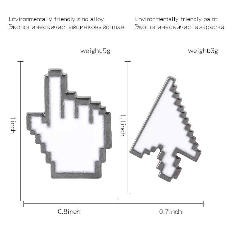 Klassische Pixel Fenster Icon Maus Emaille Pins Pointer Klicken Alt Desktop Computer Monitore Hand Pfeil Cursor Abzeichen Brosche Geschenk – Detail 6