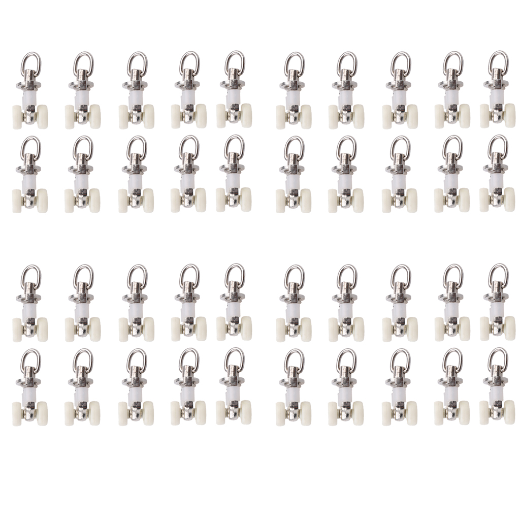 Pack of 20 Curtain Track Rollers Wheeled Carriers Drapery Rail Sliding Glider for Windows Shower Curtain Tracks