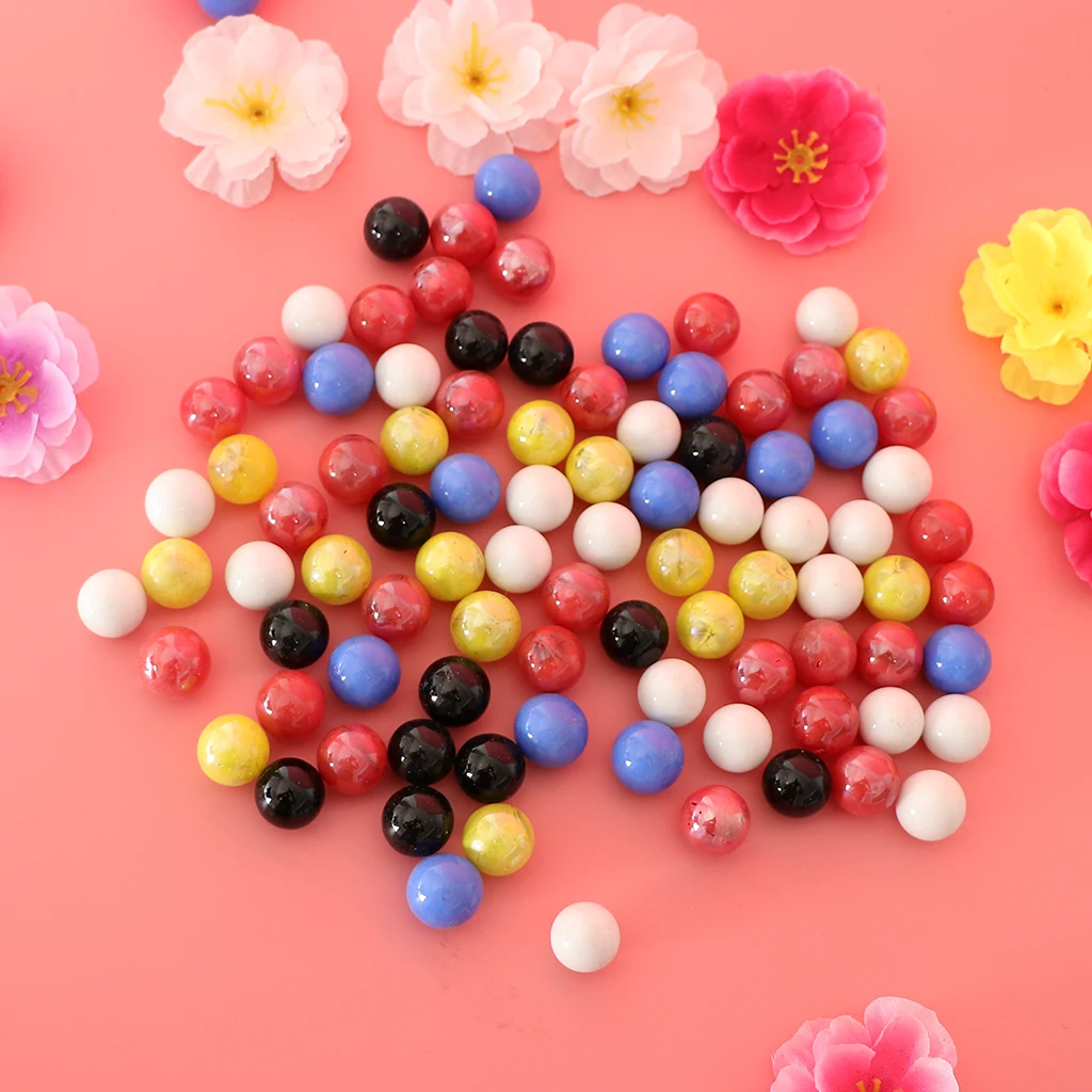 90pcs Colorful Marbles Ball Glass Bead for Chinese Checkers Children Toys