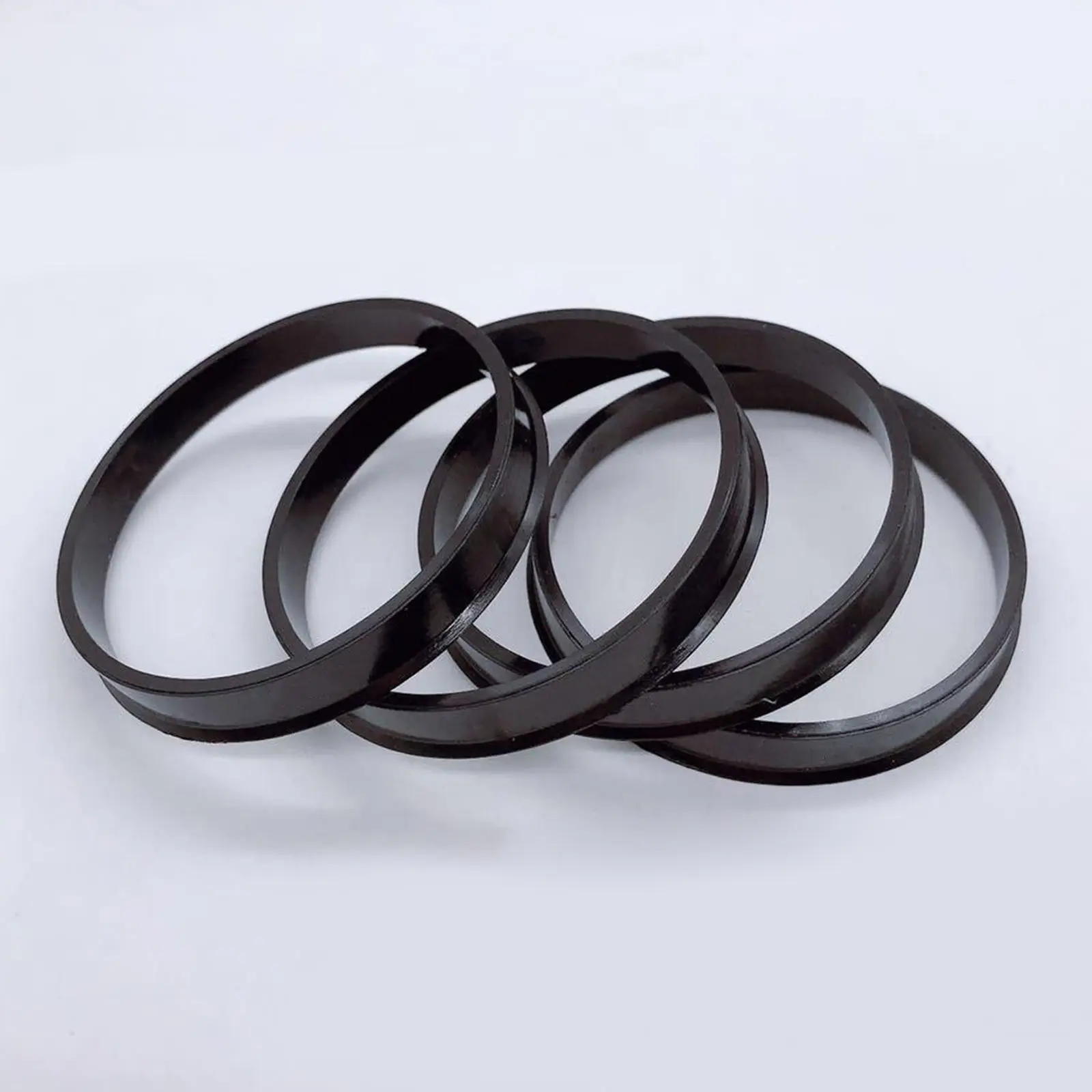 4pcs- Hub Centric Rings Car Wheel Bore Center Collar 66.6mm to 57.1mm - 4pcs Black Plastic