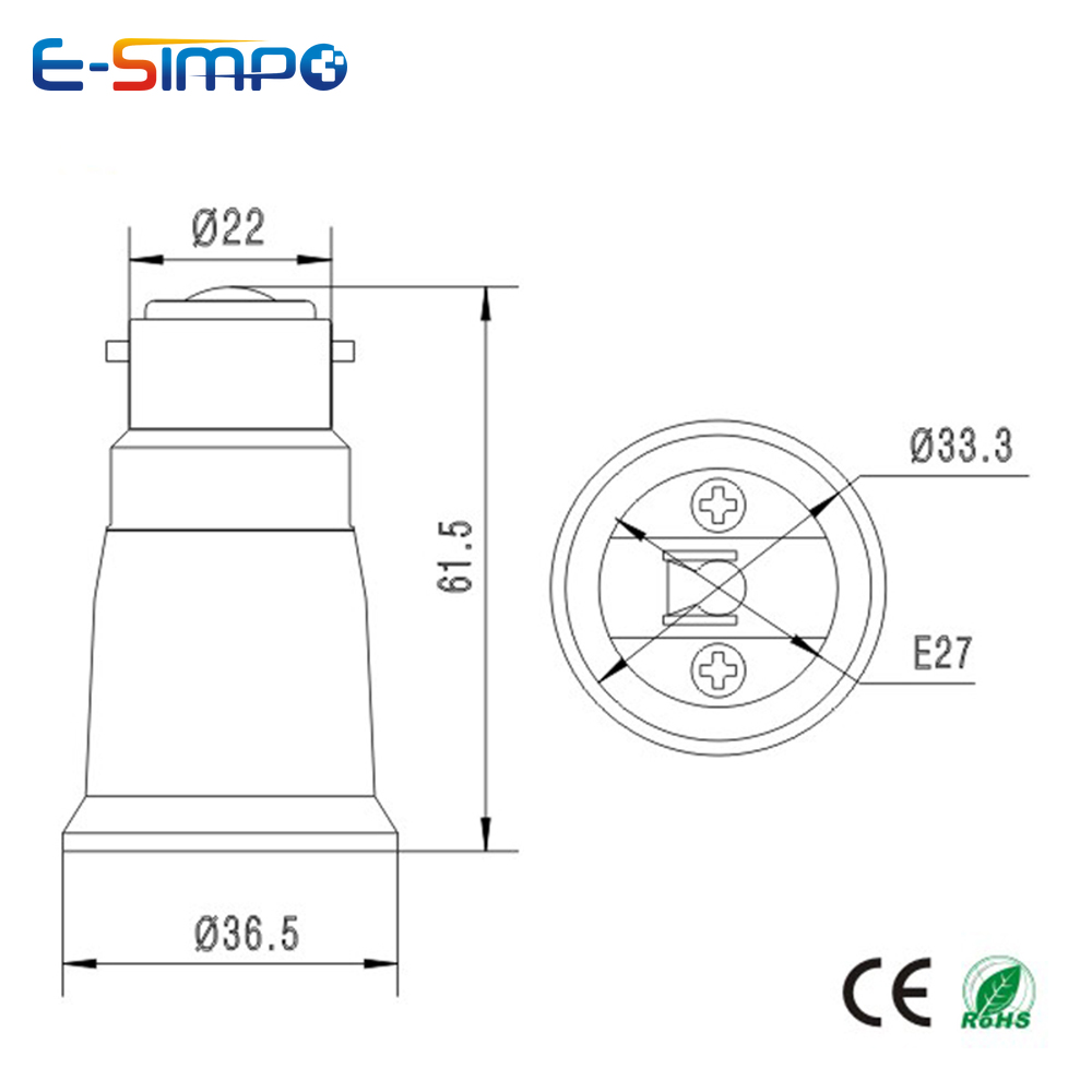 tomada luz ce rohs baioneta tampa para