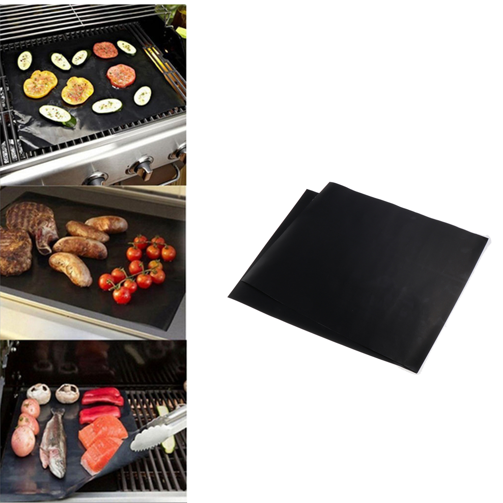 2xheavy Duty Black Grill Mat Non-stick Sheet BBQ Baking Mats 13x15.7
