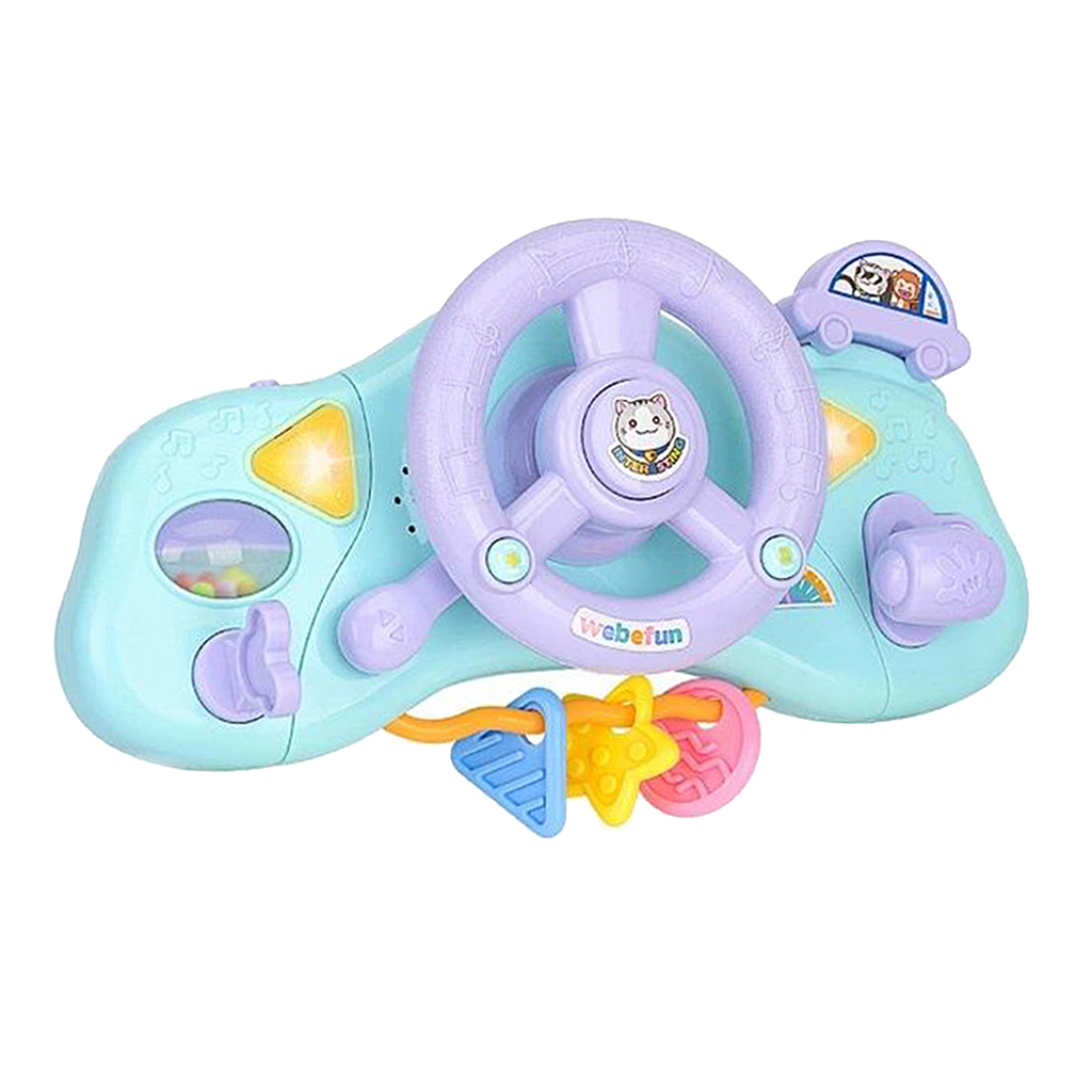 Music Steering Wheel Toy, Car Seat Toy with Music Steering Wheel
