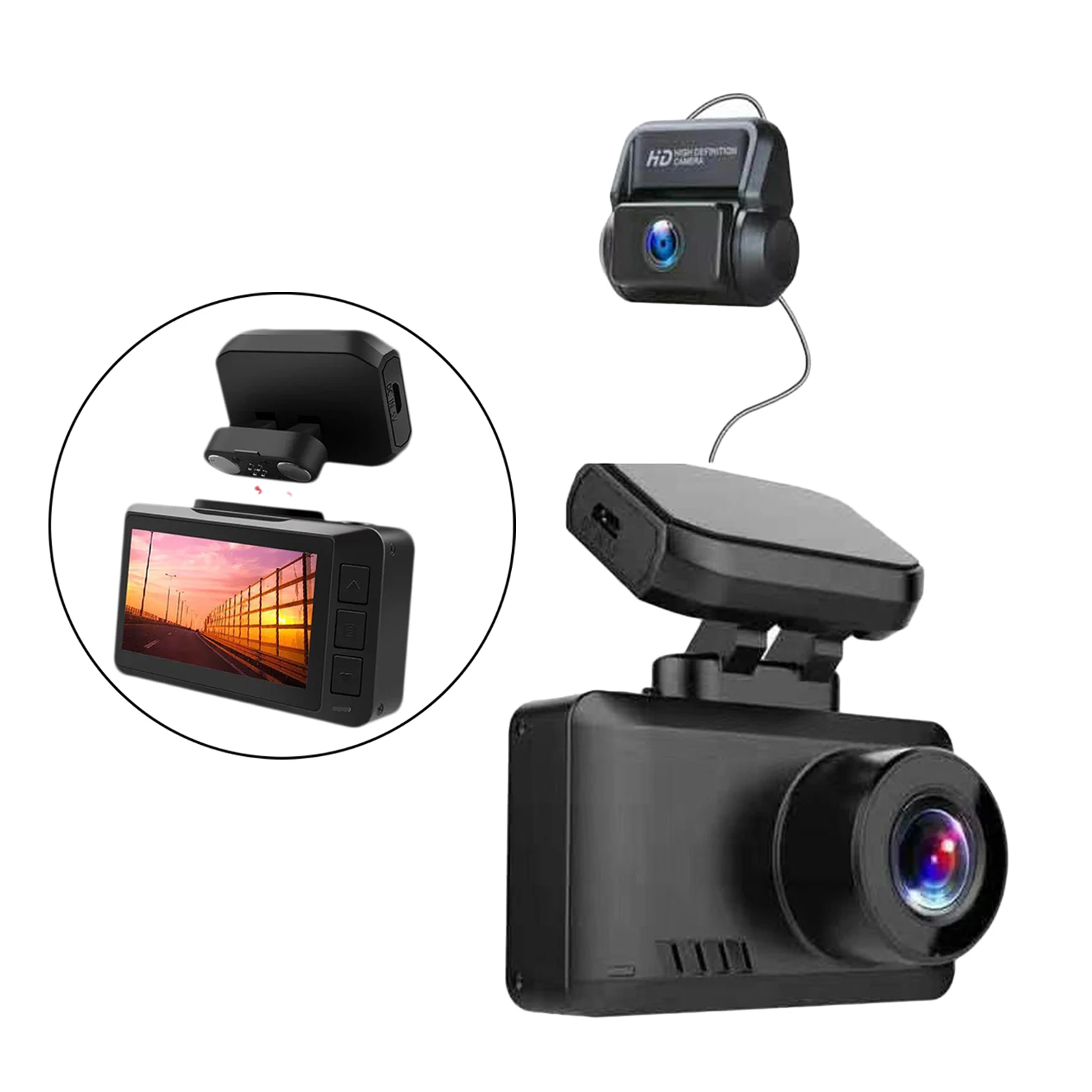 Car Camera Dual Dash Cam 4K+1080P Front Rear WiFi & GPS Video Recorder Dashboard Camera Loop Recording