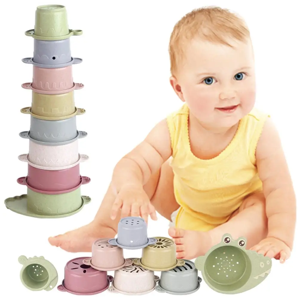 Stacking Cups Baby Building Set for 6 Months +, 1 2 3 Years ,Easy to Play Wide Application Great Early Education Toy Montessori