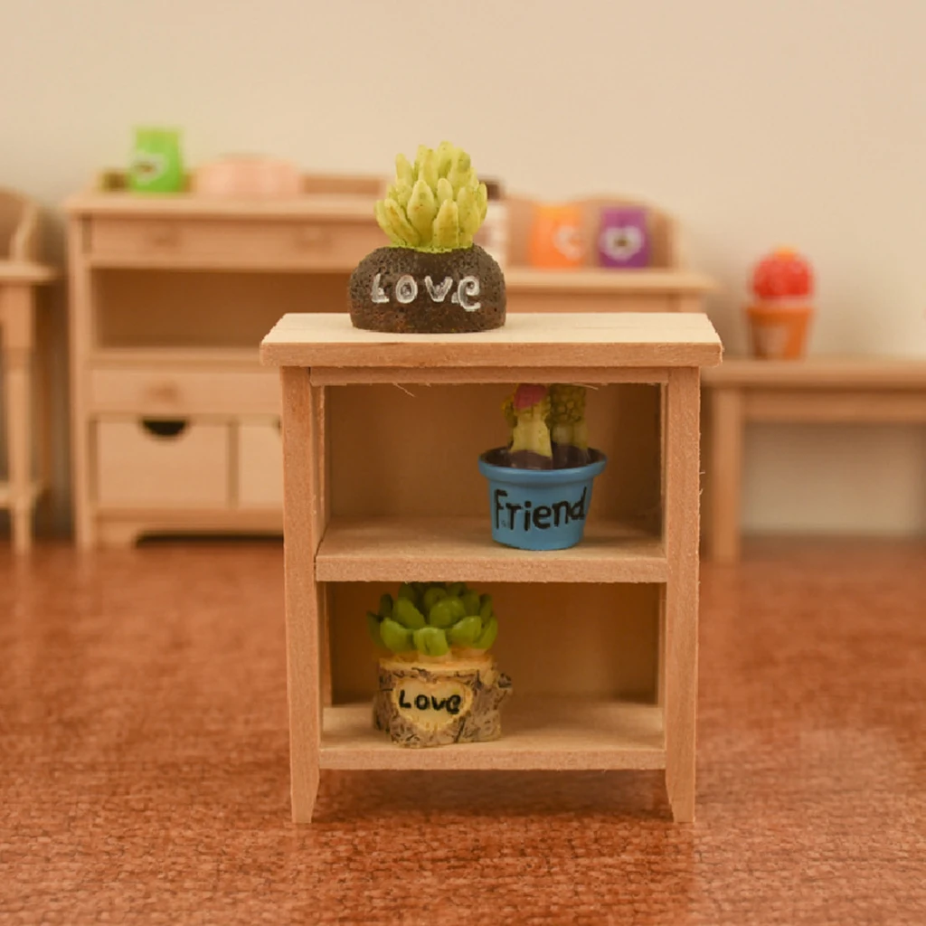 1/12 Dollhouse Miniature Handcraft Wooden Display Rack Furniture Accessory