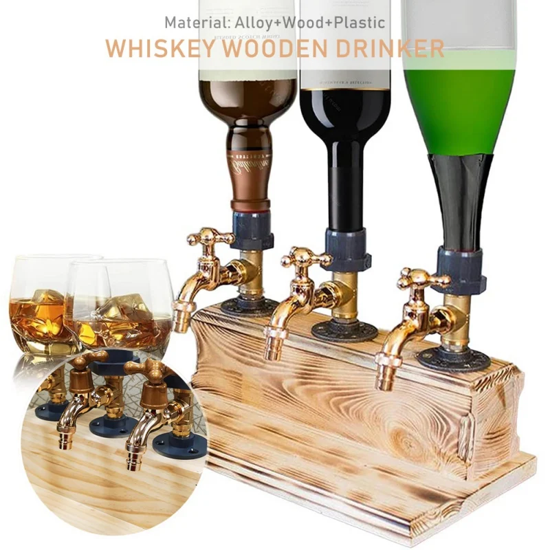 dispensador bar acessório beber festa de madeira
