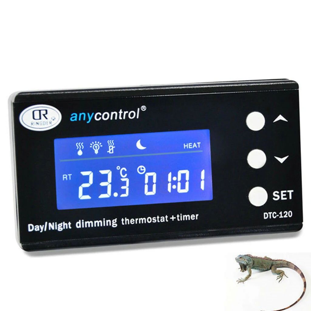 Digital Reptile Thermostat with Heating & Cooling Mode Reptile Snake Digital Thermostat Aquarium Temp Controller for Aquarium