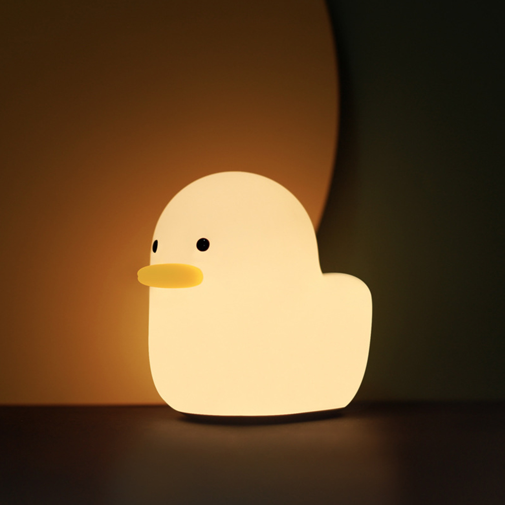 Cute LED Night Light Silicone Touch Sensor Duck Night Lamp Kids Baby Bedroom Desktop Decor Ornaments Battery/USB Charge