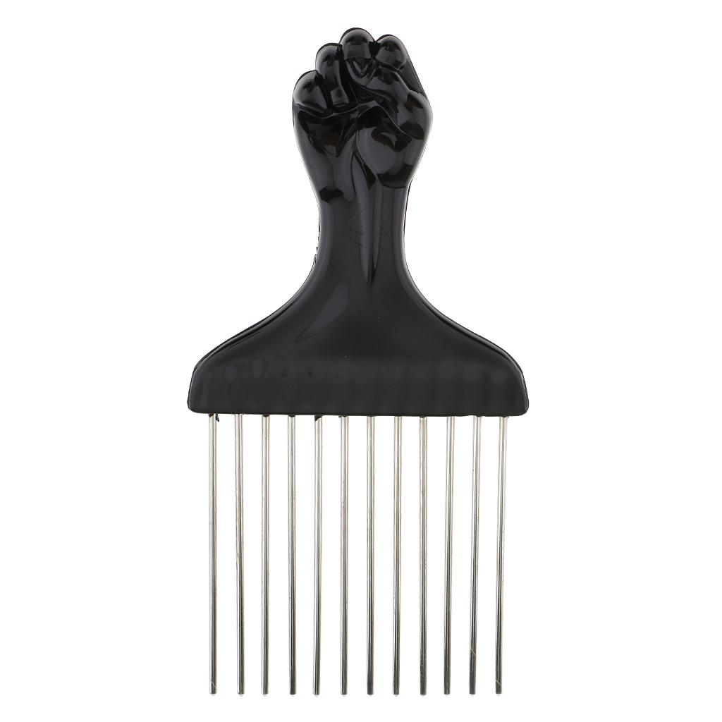Wide Teeth Metal Afro Comb Insert Curly Hairbrush Hair Fork Pick Comb Stainless Steel Salon Hair Cutting Styling Barbers Comb