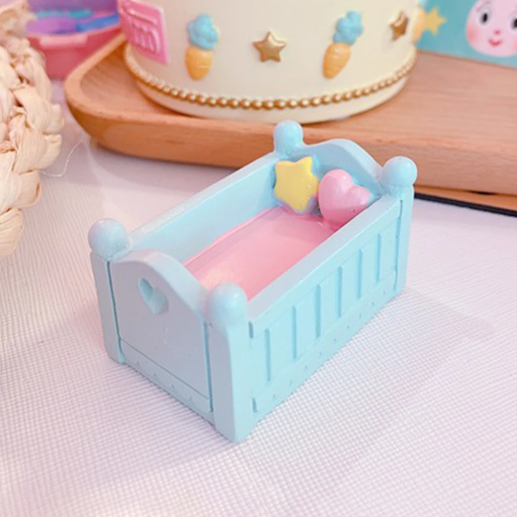 Dollhouse Mini Furniture Birthday Cake Topper Baby Care Theme Statues
