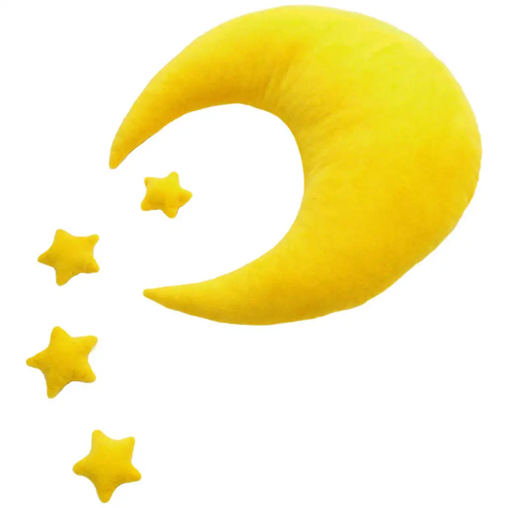 1+4pcs Cute Baby Photography Props, Creative Baby Photography Props Moon Pillow Stars Set Posing Pillow for Baby
