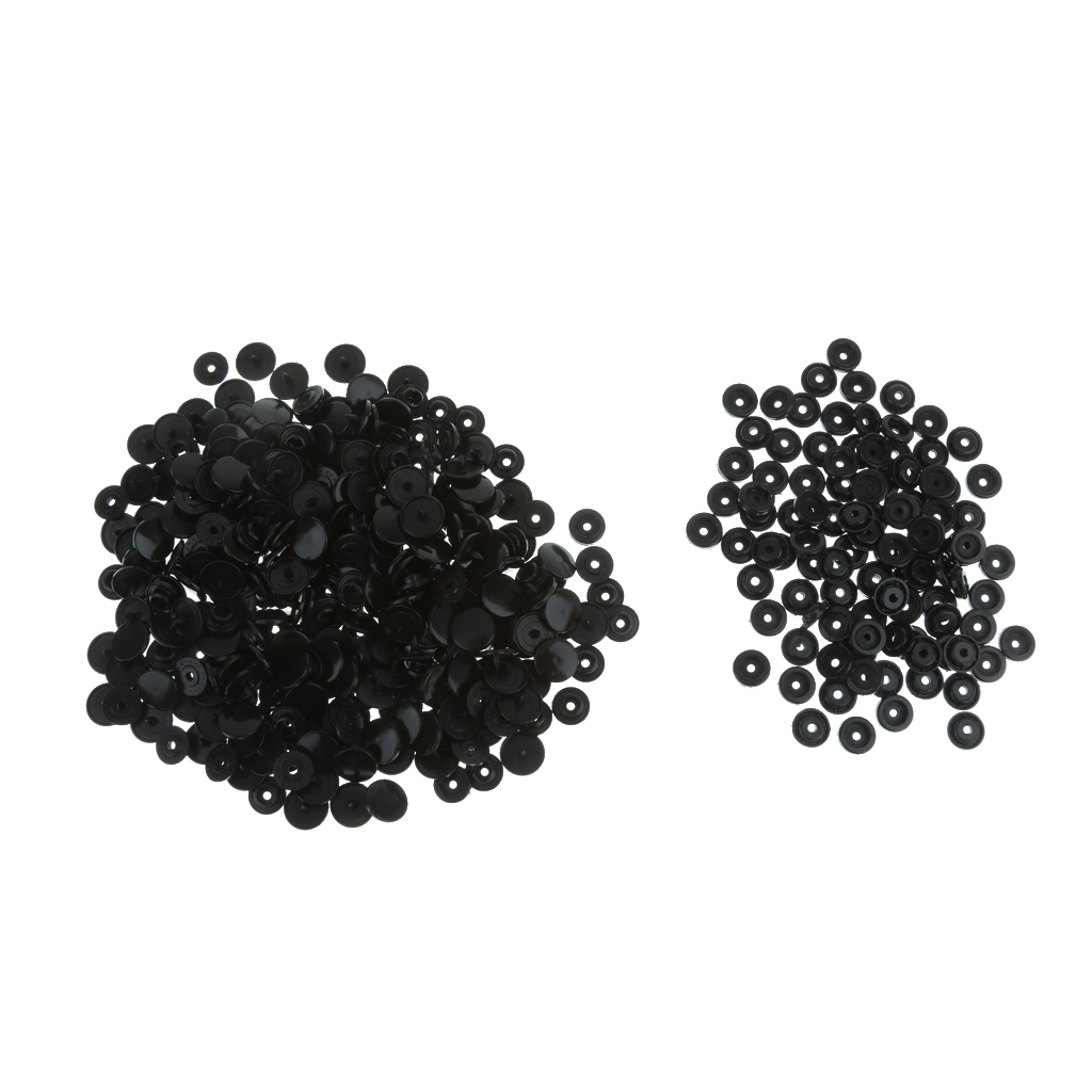 100 Pieces / Sets T5 Resin Snap Buttons Dummy Clips Press Studs For Sewing 12.4MM Black
