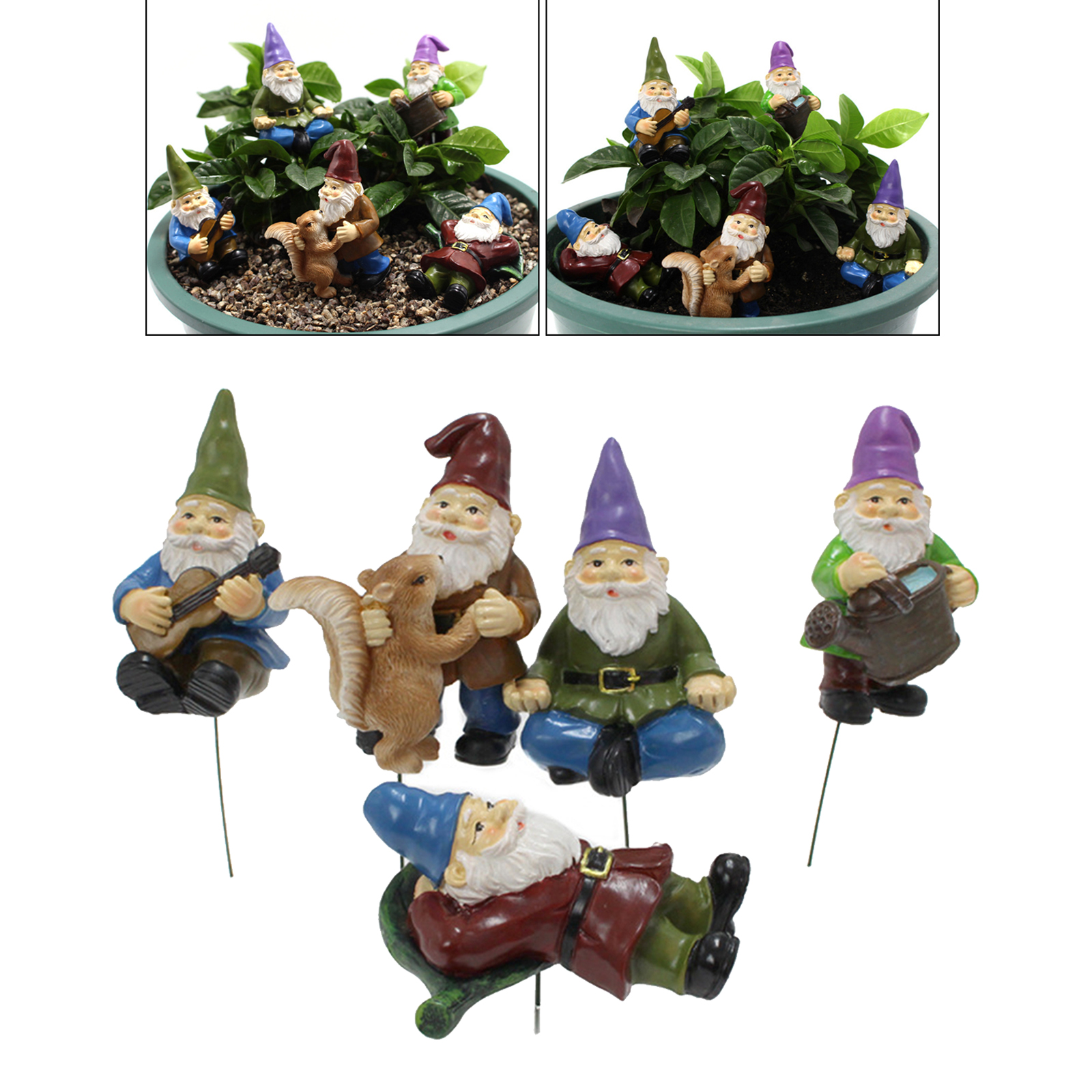 5pcs Mini Resin Garden Landscape Ornaments Decoration Outdoor Fairy Miniature