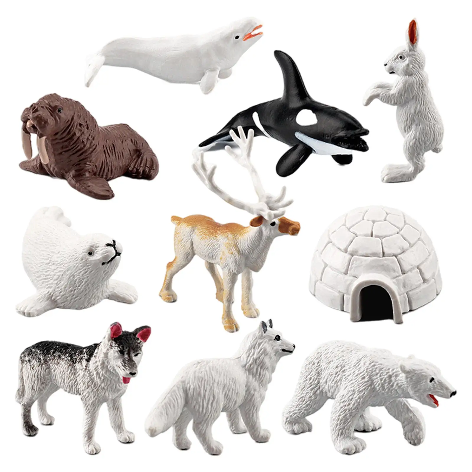 10x Lifelike Polar Animal Figures Birthday Christmas Party Decoration