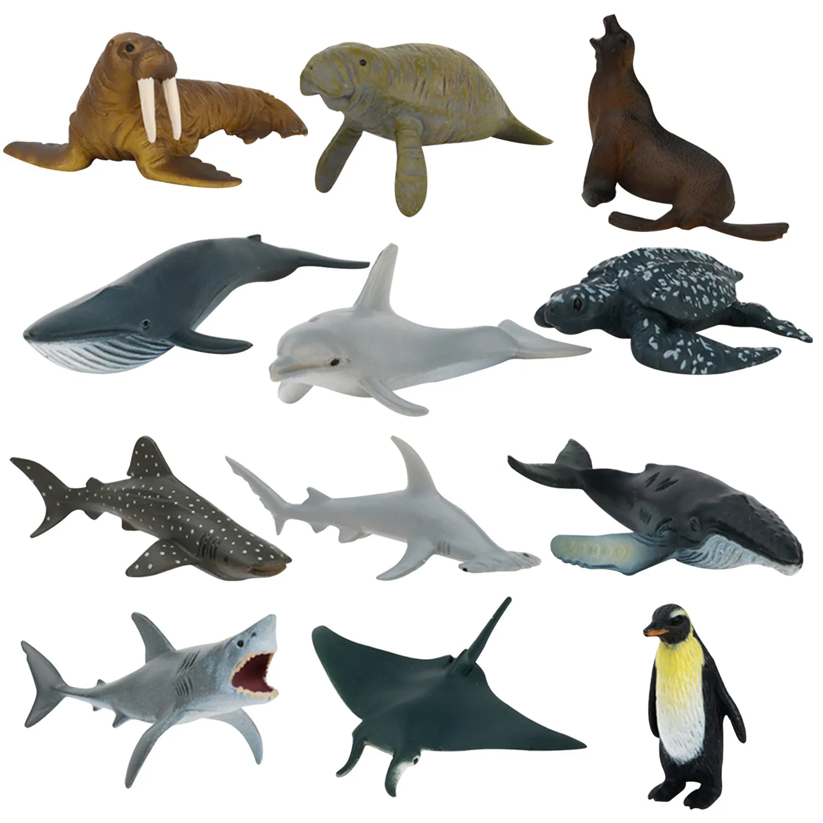 Details about   12 Pack Mini Realistic Plastic Figure Bath Toys with Ocean World Book 