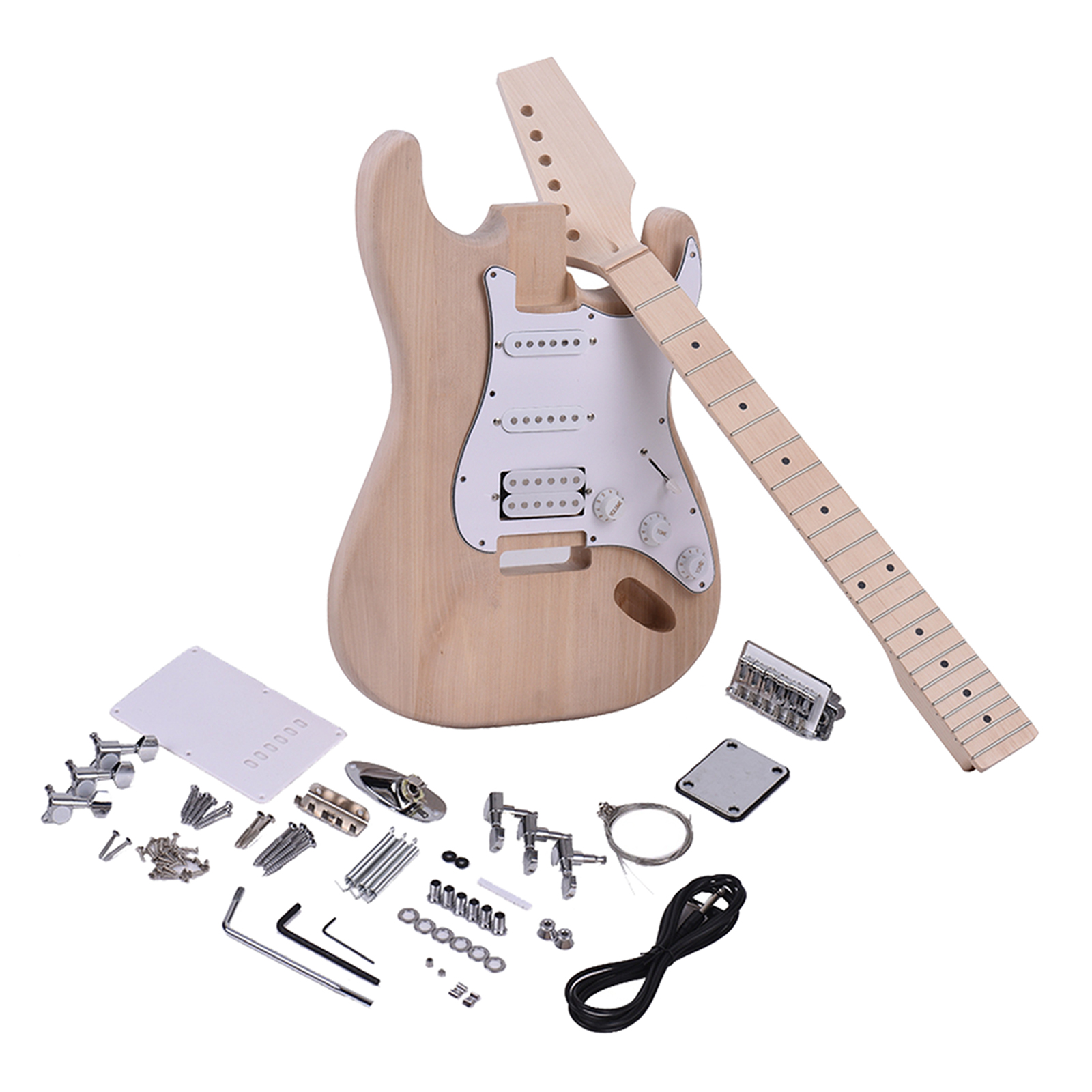 1Set Professional Unfinished DIY Electric Guitar Kit DIY Rosewood Fretboard