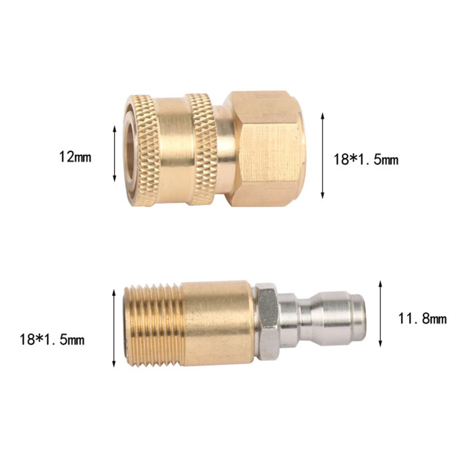 M18 Pressure Washer Adapter Set Quick Disconnect Kit Quick Connect Quick Release Water Hose Fitting 1/4" M18x1.5
