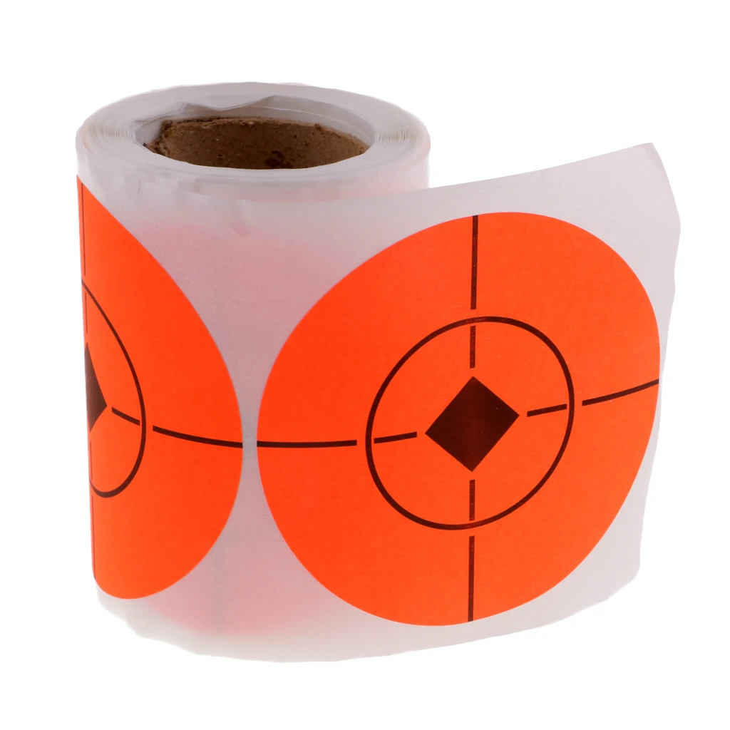 100pcs Paper Target Sticker Roll Fluorescent for   Range Shooting