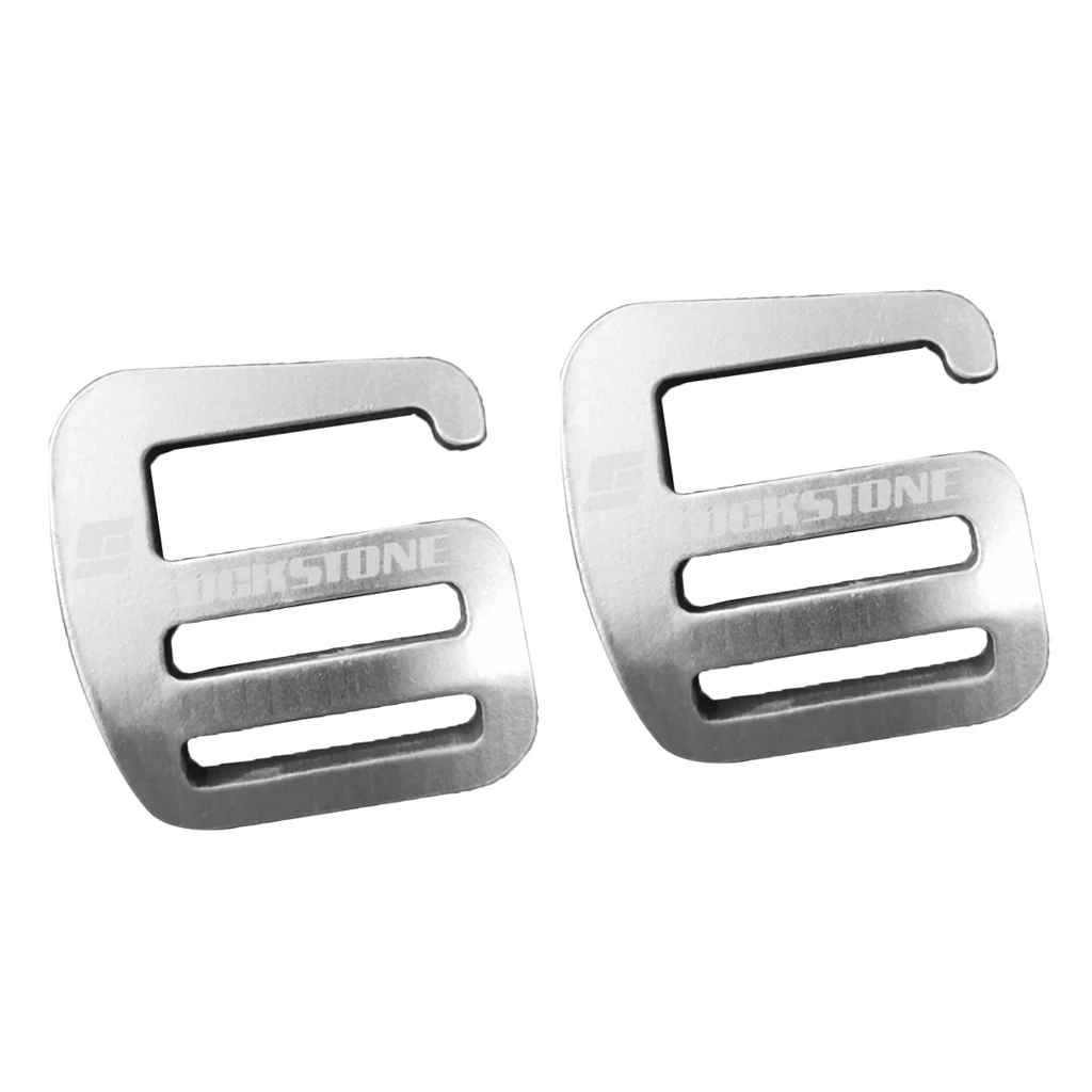 2pcs Metal G Hook Webbing Buckle Lightweight and Strong 55x40x4mm Silver