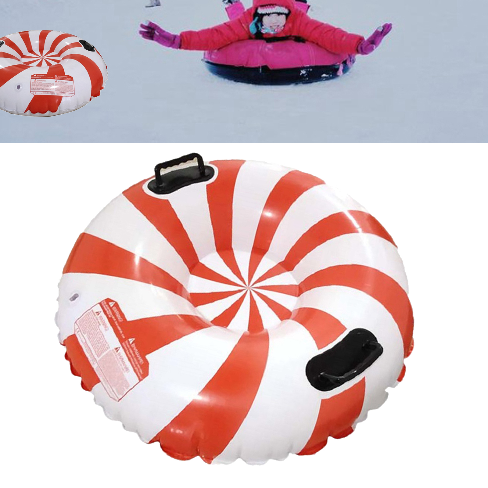 Winter Snow Tube Inflatable Snow Sled Highly Tolerant Abrasion Floated Grass Skiing Board for Children Adults Christmas Gifts