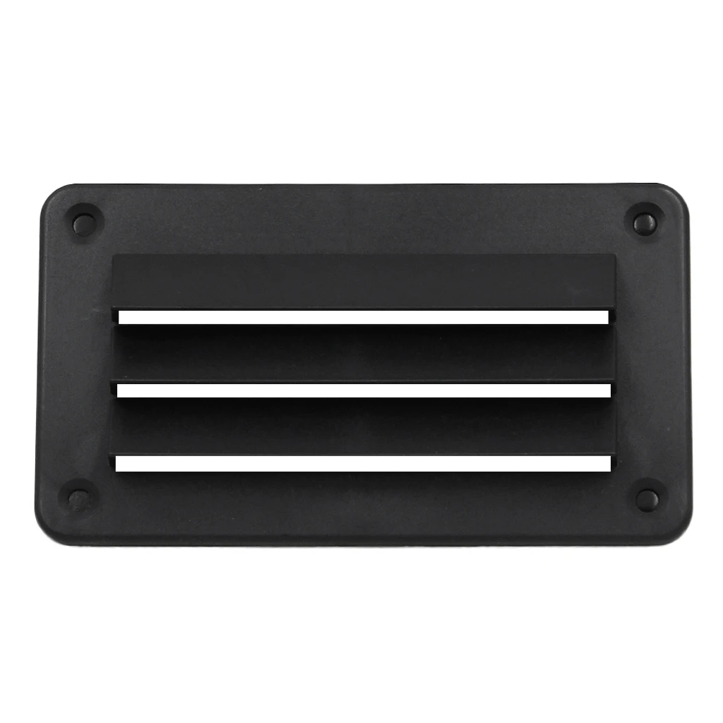 ABS Plastic Stamped Louvered Vent for Marine Boat Yacht Caravan - Rectangular - 14x7.9cm / 5.51``x3.11``, Black