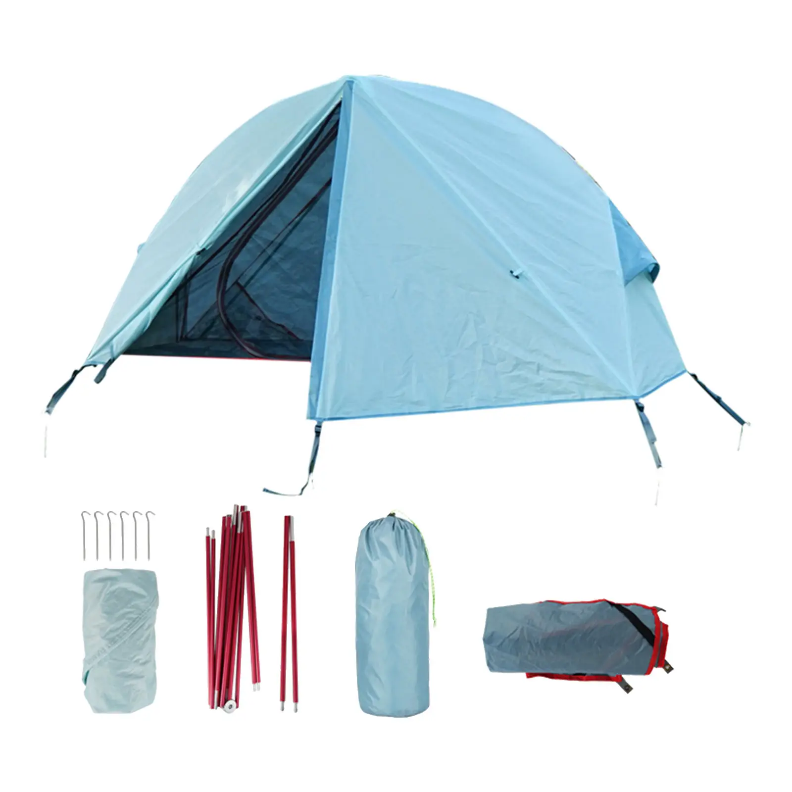 Camping Tent Double Layer Waterproof One Person Ultralight Family Tent Easy Set Up for Hiking Fishing Beach