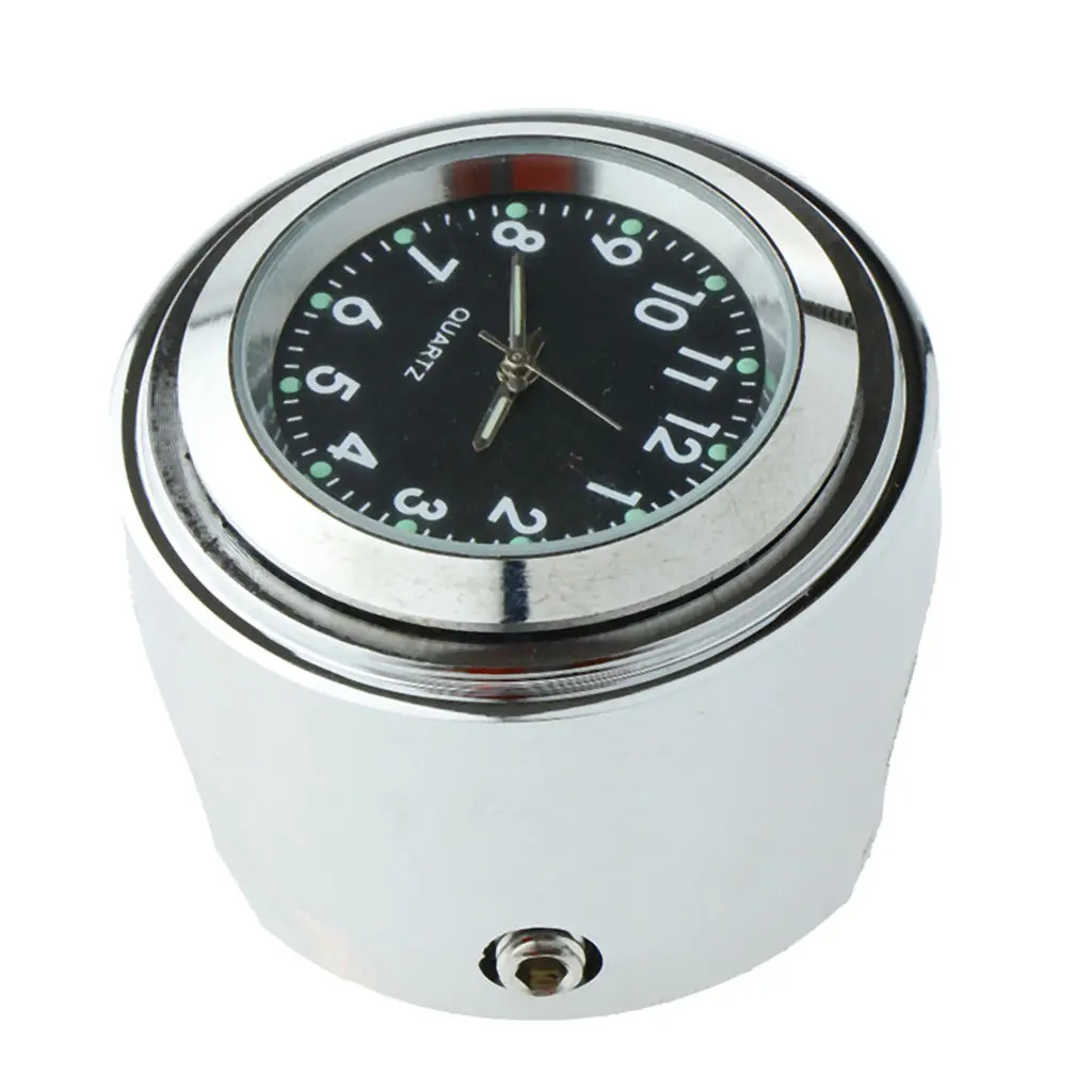7/8inch 22mm Motorcycle Handlebar Waterproof Mount Time Dial Clock Watch, 2 colors