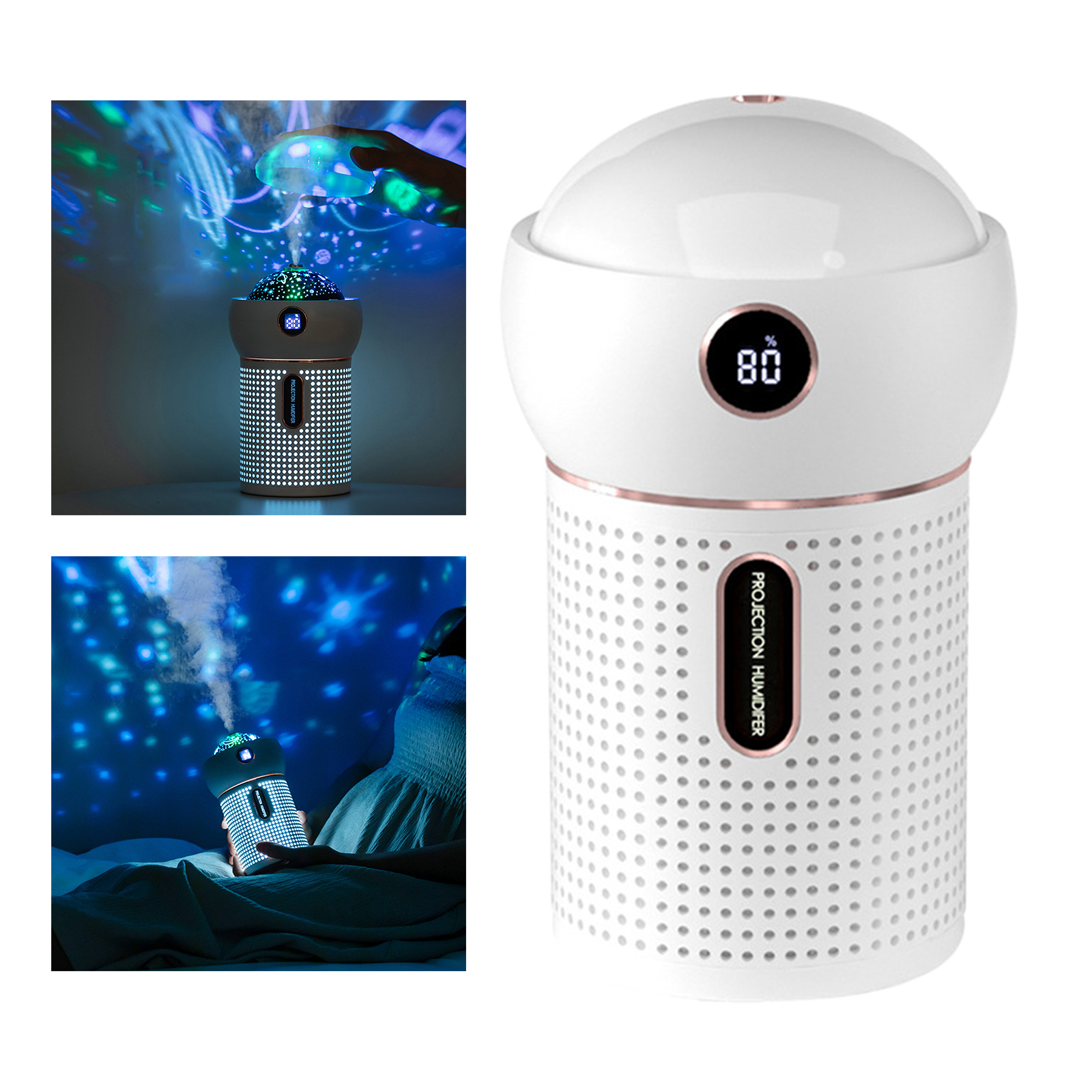 630ML Air Humidifier Cool Mist Aroma Diffuser Projection Star Projector Night Light Essential Oil Diffusers Steam Maker