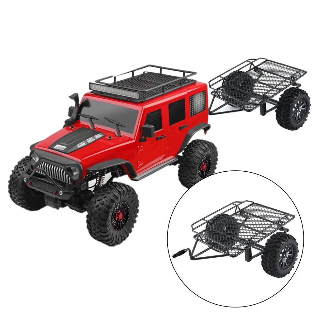 Metal Racing RC Trailer Car for SCX10 SCX10 II 4WD CC01 1/10 DIY Accessories