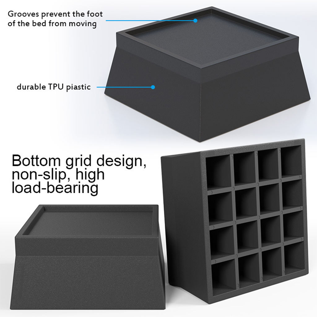 Bed Leg Pads Durable Elevated Strong Bearing for Home Furniture Office Desk
