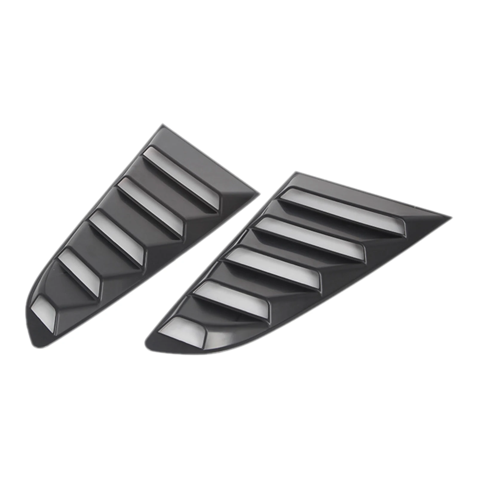 2Pcs Rear Quarter Side Window Louvers Shutter Air Vent Scoop Shades Black Cover for Ford Mustang 2015-Present