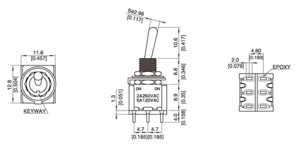 ON OFF ON Switches Miniature Toggle Switch Single Pole Double Throw Mini Waterproof Cap Micro Electronic Gadgets Contacts