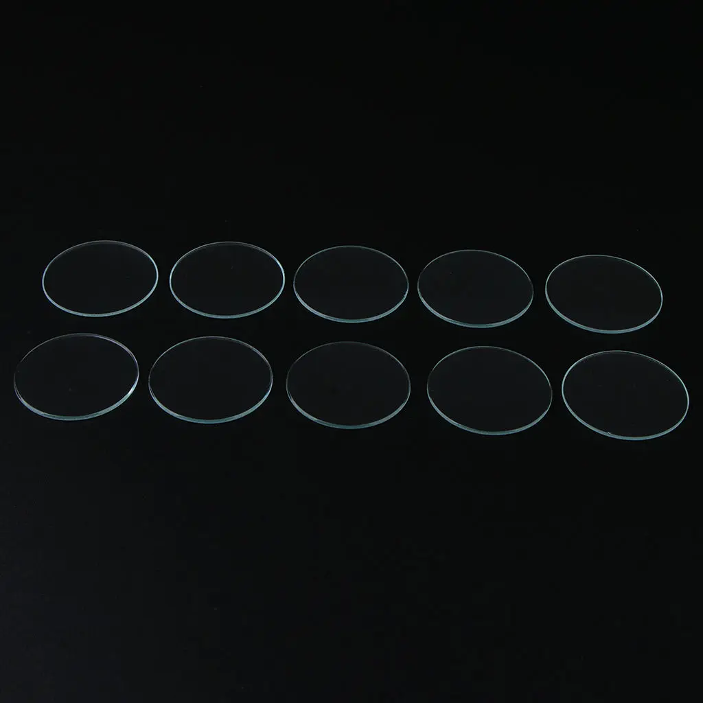10Pcs Flat Mineral Crystal Watch Glass Face Lens Replacement Sizes 33.5-40mm