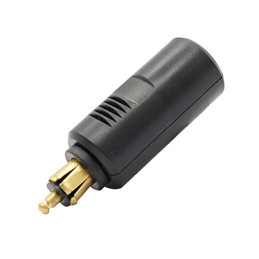 EU Plug for  Moto DIN Socket to Cigarette Lighter Converter Adaptor