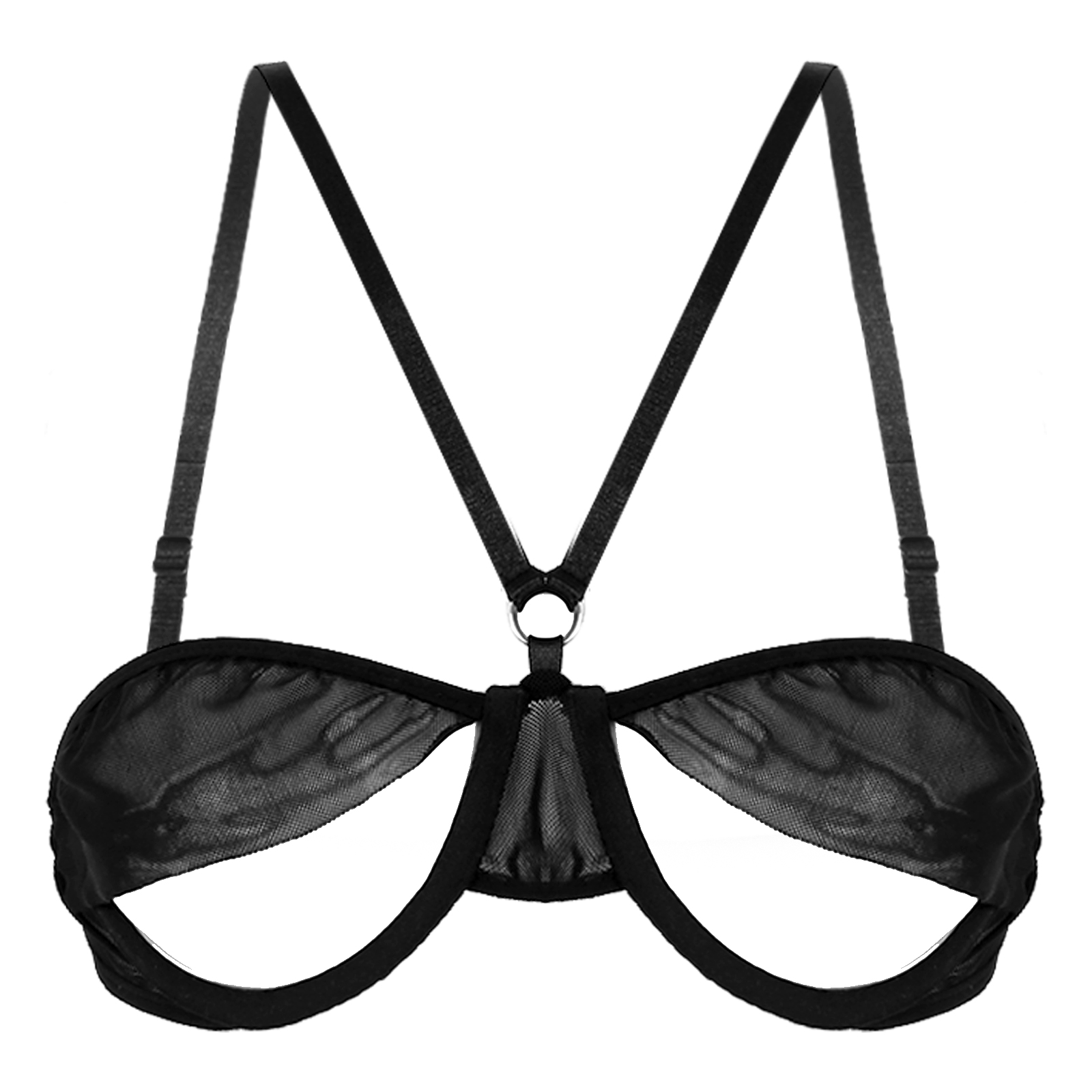 Black Bra with underwire Women Lingerie See through Mesh Bra Brassiere