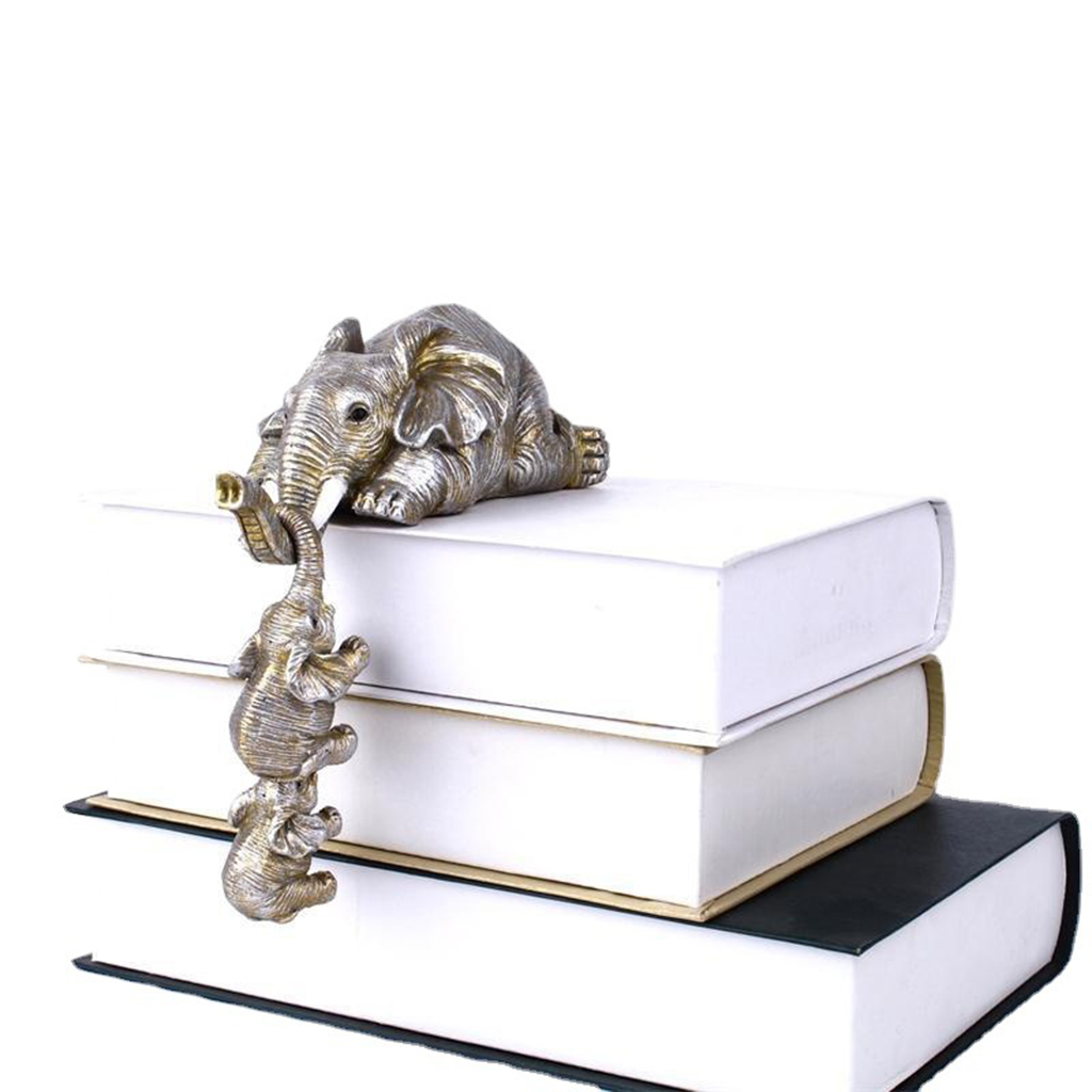 Cute Elephant Family Elephant Figurine Collectible Creative Decorative Animal Statue Tabletop Sculpture Shelf Decor