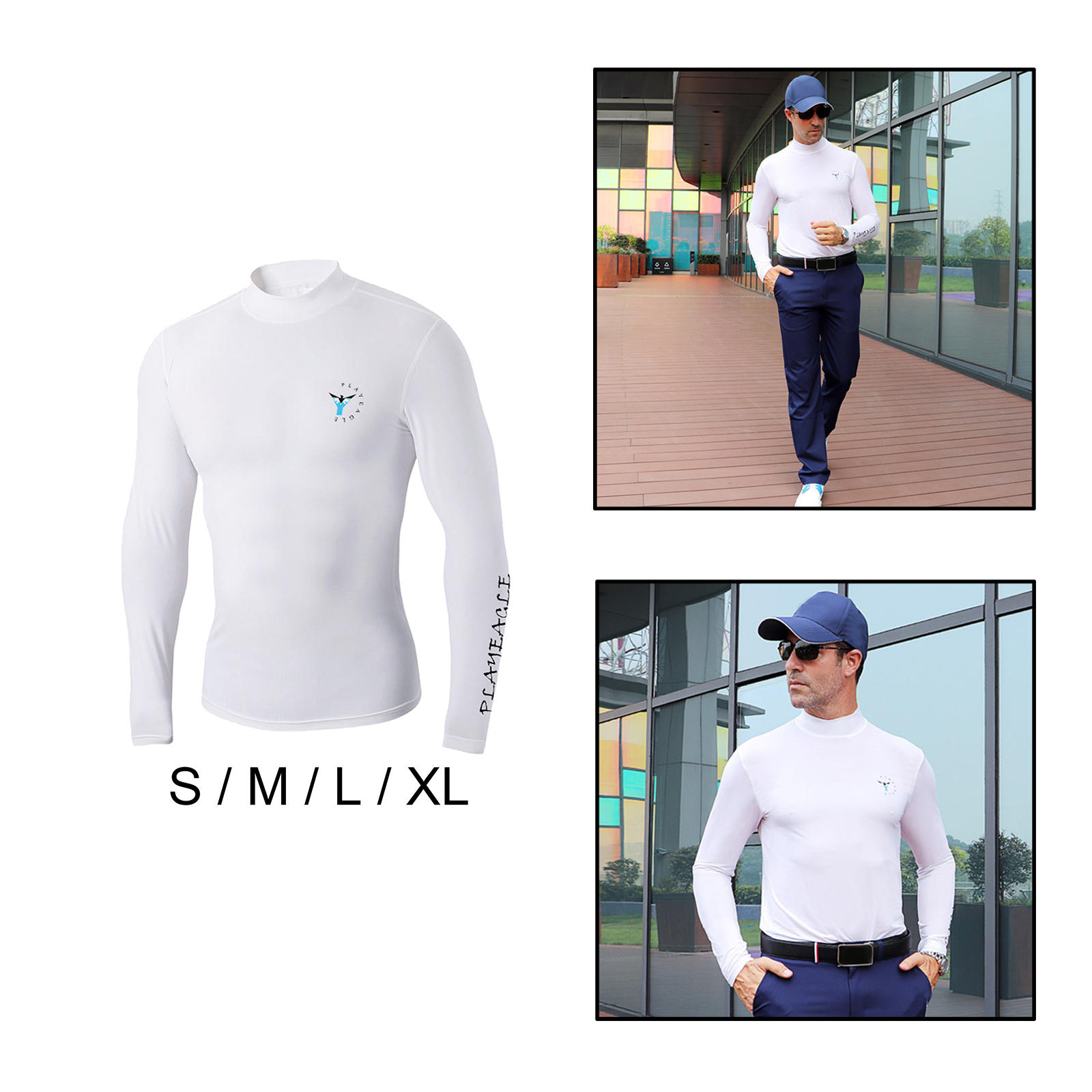 Comfortable Men Golf Sunscreen Shirt Sun Protection UV Protect Quick Dry Shirt for Workout Golf Sportswear Fishing Accessories