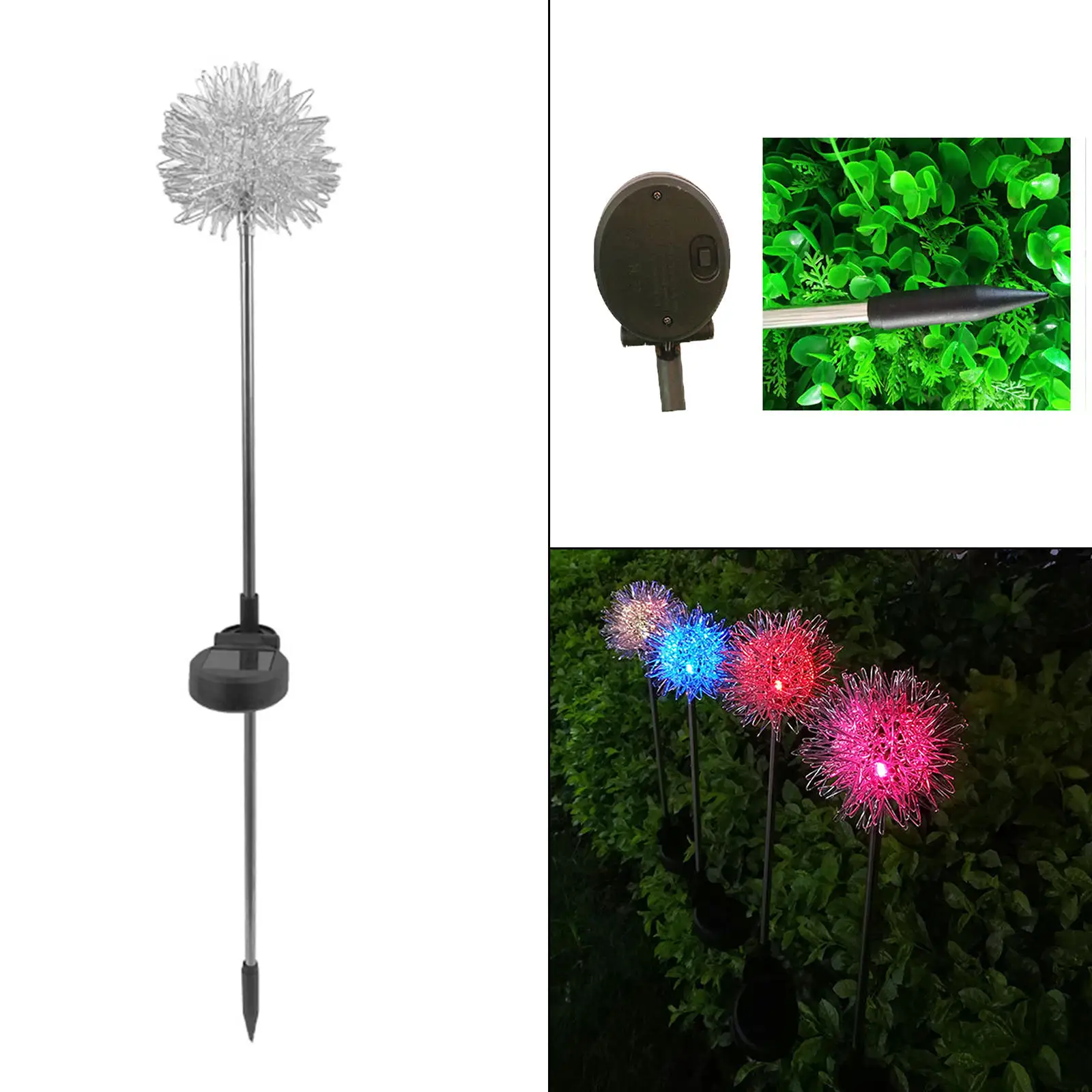 Iron LED Solar Light Waterproof with Ground Stake for Outside Yard Garden Decoration Toys